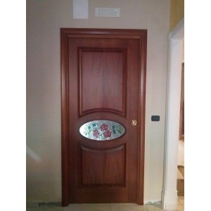 Porta Legno con Vetro Decorato